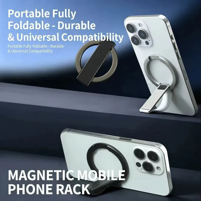 VIKEFON Magnetischer Fingerring-Handyhalter in Orange, faltbarer Smartphone-Ständer kompatibel mit MagSafe für iPhone 17 16 15 14 13 12 Pro Max - Bild 2