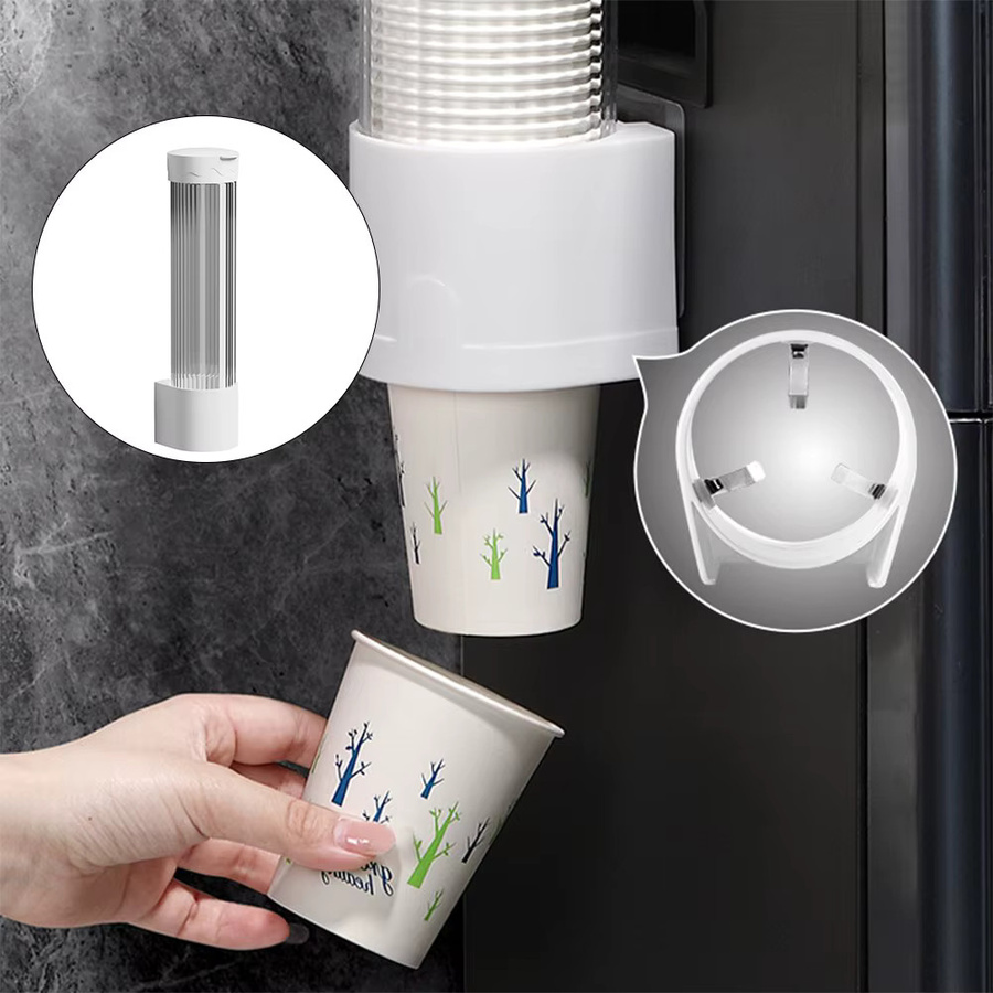 LEENKEA Wandhalterung für Becher und Tumbler, Automatischer Becherhalter zur Wandmontage, Schwarz/Weiß - Bild 3