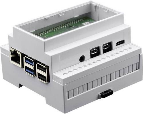 Camdenboss SBC-Gehäuse CBRPI-DR-4-CLR-CON für Raspberry Pi zur Hutschienenmontage in Weiß - Bild 1