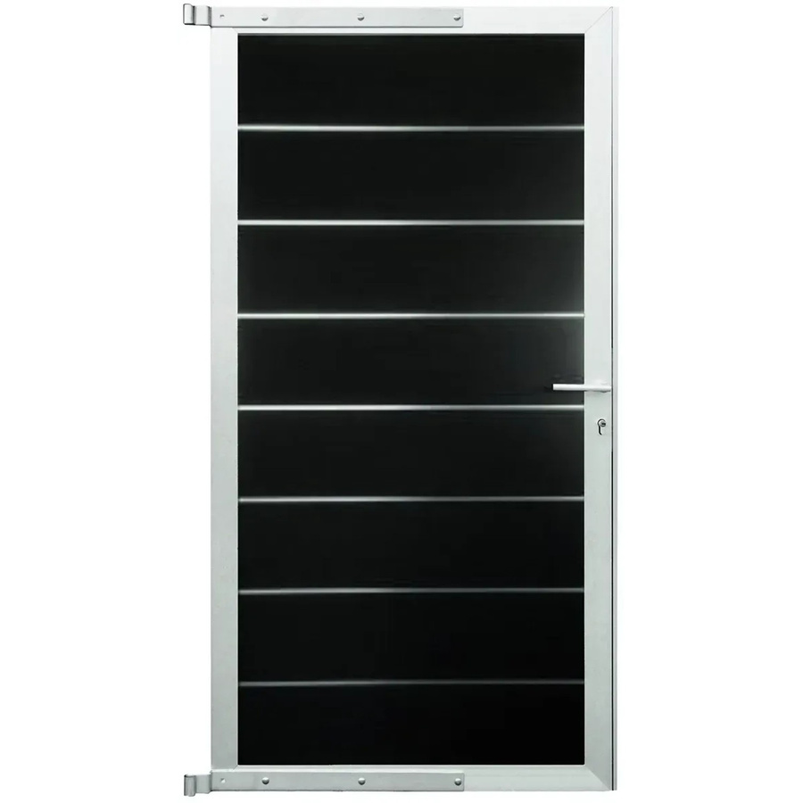 T & J Sichtschutzzaun Tor Gotland in Schiefergrau-Silber, Breite: 90 cm, Höhe: 175 cm - Bild 2