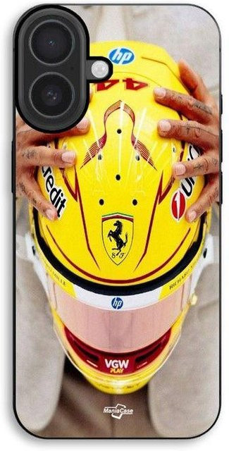 MANIACASE iPhone 17 Hülle Hamilton 44 Helm Ferrari Offiziell Schwarz Gelb - Bild 1