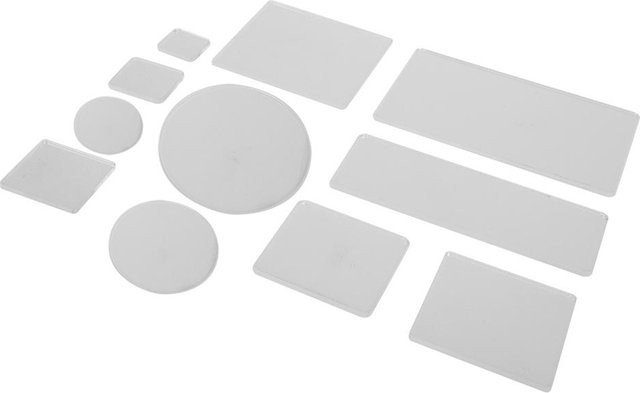 GoolRC 11er Set Transparente Acryl Stempelblöcke mit runden Ecken für DIY Bastelarbeiten in Weiß - Bild 1