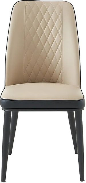 Vente-unique Stuhl Mildura in Anthrazitgrau und Beige aus Kunstleder mit Metallgestell, Breite: 46 cm, Tiefe: 46 cm, Höhe: 46 cm - Bild 1