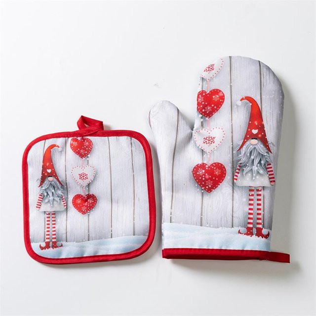 2er-Set Weihnachts-Topflappen in Grau als Dekoration für dein Zuhause - Bild 1
