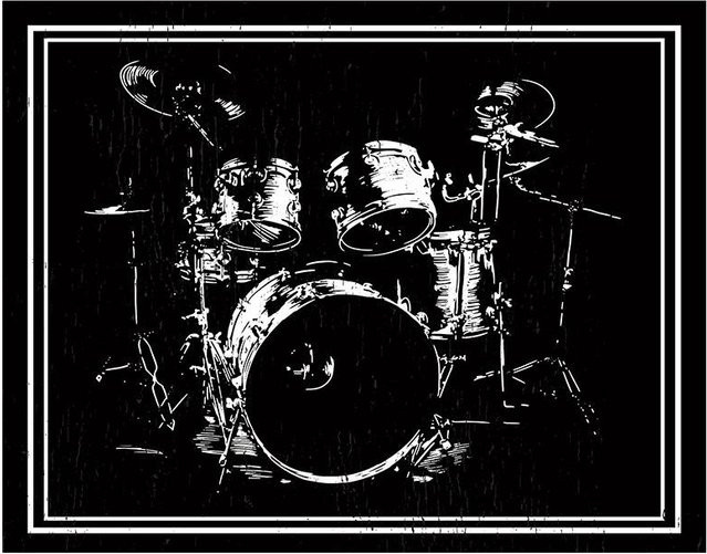 Schlagzeugteppich Karpetti für E-Drums und Jazz-Schlagzeug zur Schalldämmung, Schwarz, Breite: 120 cm, Tiefe: 160 cm - Bild 1