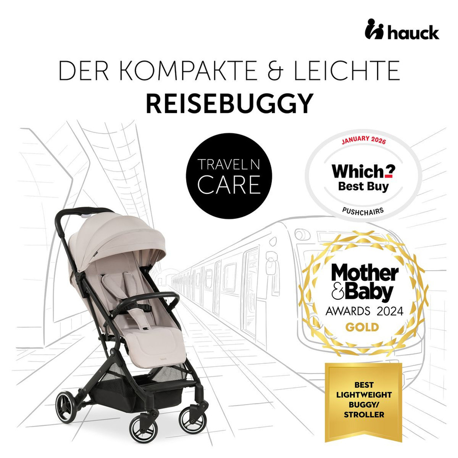 Hauck Reisebuggy und Sportwagen Travel N Care mit Buggy-Lenkrad, Beige, B/T/H: 58 x 44 x 22 cm - Bild 2