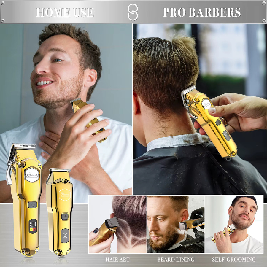 HATTEKER Haarschneidemaschine Trimmer-Set, Herren, Silver Gold - Bild 2