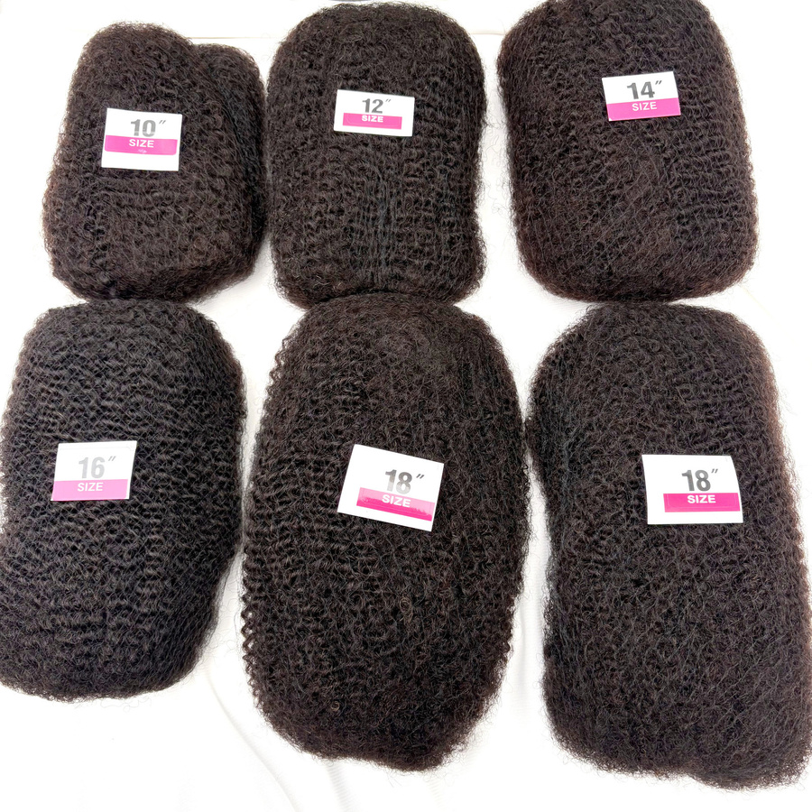 MISHELL Afro Kinky Bulk Echthaar-Extensions, Brasilianisches Remy-Haar, 10-18 Zoll - Bild 3