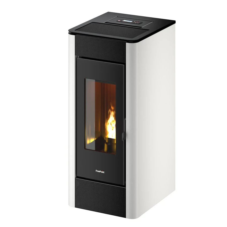 FreePoint Pelletofen Indaco 11 in Weiß mit 10,5 kW Leistung und WiFi-Funktion - Bild 2