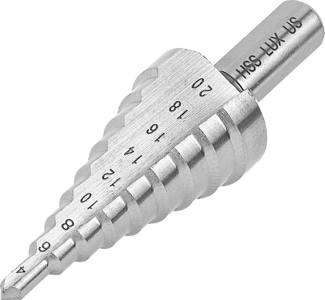 LUX-TOOLS Stufenbohrer Comfort HSS aus Edelstahl in Silber, Ø 4 mm - 20 mm - Bild 1
