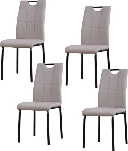 HTI-Living Stuhl Denton Beige modern gepolstert mit Metallgestallt - Bild 1