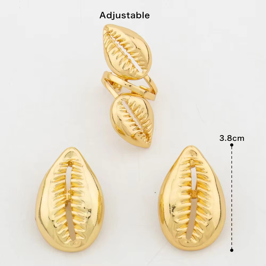 YM Schmuck-Set, Ohrring und Ring, 18K vergoldet, Gold, Damen - Bild 5