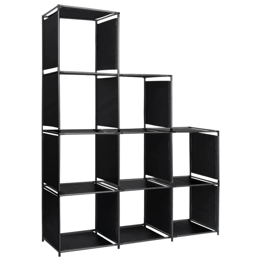 vidaXL Stufenregal aus Stahl und Textilgewebe in Schwarz, B/T/H: 130 x 45 x 170 cm - Bild 2