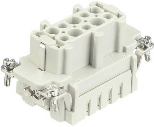 Harting Han E 10 + PE Buchseneinsatz in Weiß, 09330102702 zum Crimpen - Bild 1