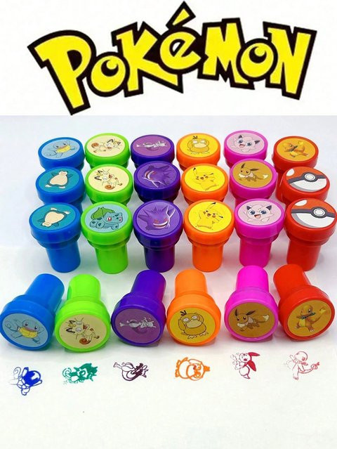 Potdemiel Pokémon Pikachu Selbststempel-Set mit 12 Motiven in Bunt/Mehrfarbig - Bild 1
