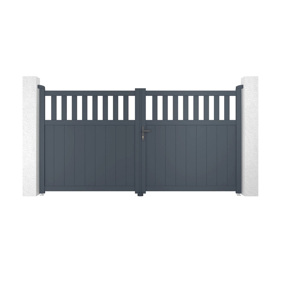 Casanoov Elektrisches Flügeltor Santis aus Aluminium mit Drehtorantrieb Ranger B150 in Anthrazit und Grau, B/T/H: 305 x 200 x 160 cm - Bild 2