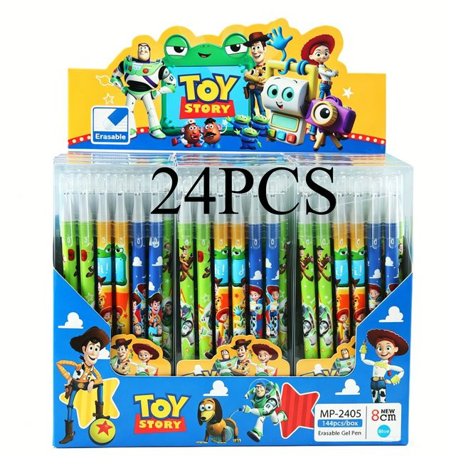 Bandai Toy Story löschbare Gelstifte mit blauer Tinte und 0,5 mm feiner Spitze, Mehrfarbiges Set für Schule und Büro - Bild 1