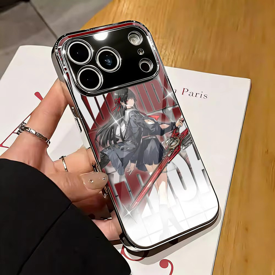 Game Chisa W-Wuthering Waves Handyhülle für iPhone 17 16 15 14 13 12 Pro Max Plus mit galvanisiertem Metall-Bumper in Multicolour - Bild 5