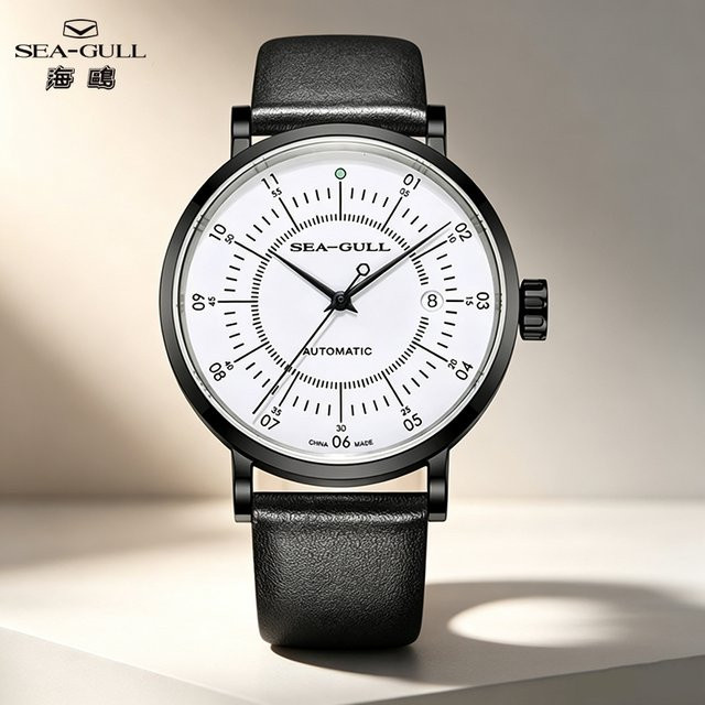 Seagull Armbanduhr, Automatik, Edelstahl, Leder, Saphirglas, Herren - Bild 1