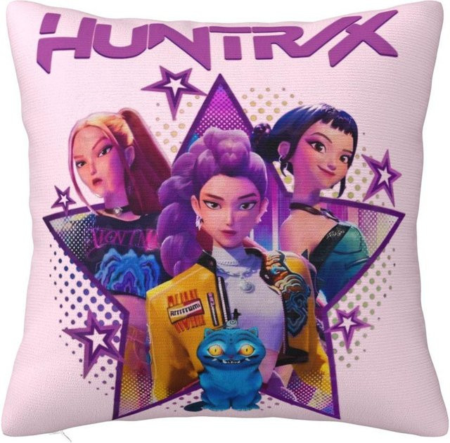 Kissenbezug Band Girls Huntrix Kpop Dämonenjäger aus Polyester, Multicolor, B/T/H: 30 x 30 x 0 cm - Bild 1