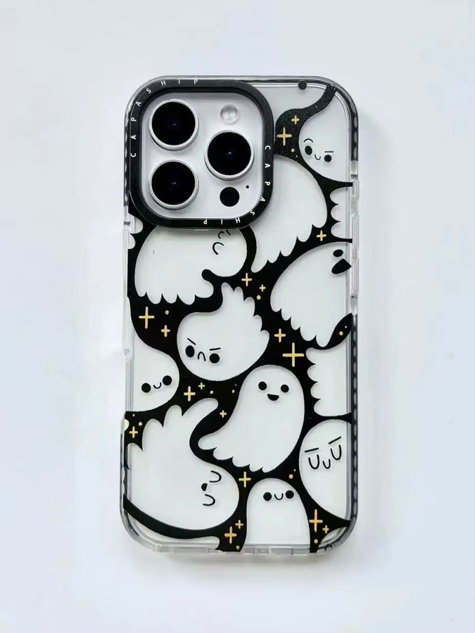 Transparente Softcover-Schutzhülle mit süßem Spectre-Geist-Motiv für iPhone 12 bis iPhone 17 Pro Max - Bild 2