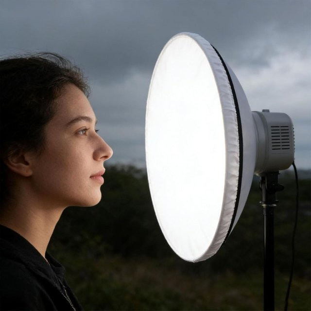 Weißer Lichtdiffusor-Bezug aus Nylon für Studio-Stroboskope und Reflektoren, Durchmesser: 42 cm und 52 cm - Bild 1