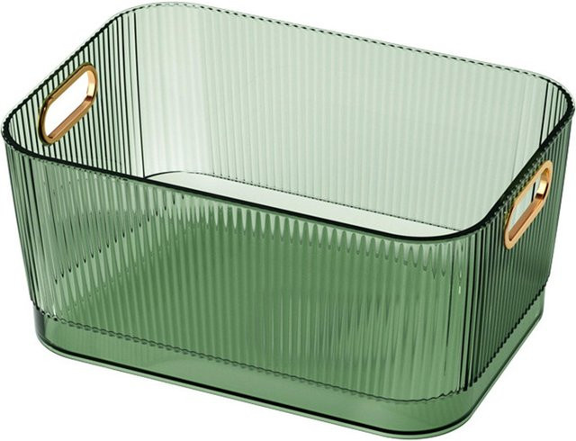 CosyHome Aufbewahrungskorb aus Acryl für Kosmetik und Hautpflege, Transparent Grün, B/T/H: 26,6 x 18,5 x 13,2 cm - Bild 1