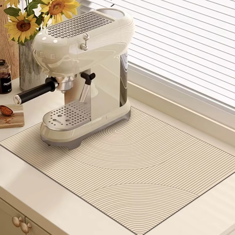 VIKAMA Waschmaschinen-Abdeckmatte in Beige, wasserabsorbierend und rutschfest - Bild 2