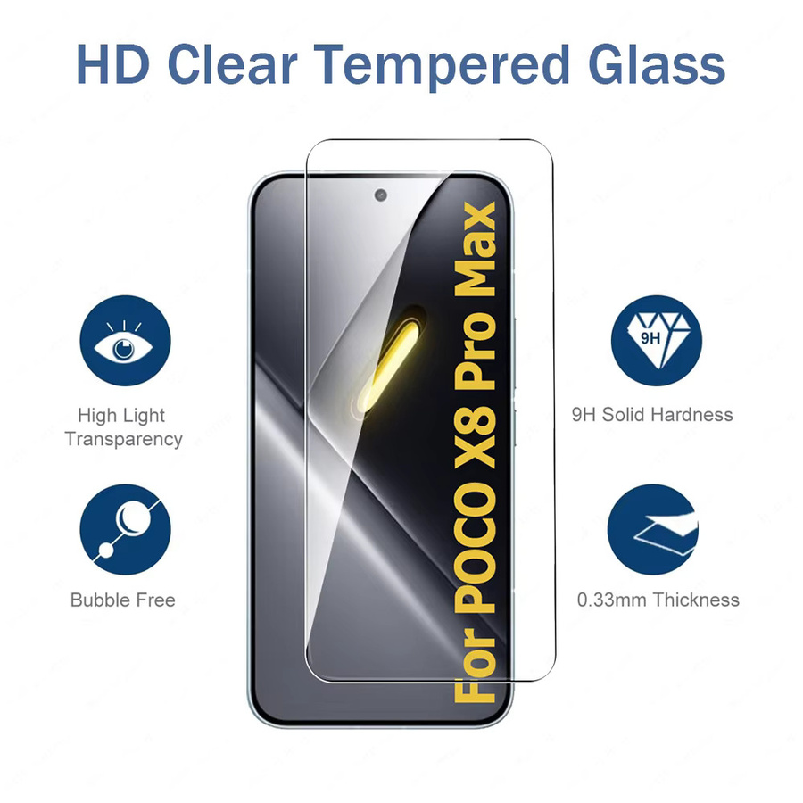 2 Stück HD Unlock gehärtetes Glas Displayschutzfolie für Xiaomi POCO X8 Pro Max 5G in Transparent - Bild 2