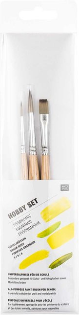 Rico Design Pinsel Hobbyset Synthetic Ergonomic mit Synthetikborsten und Holzgriffen in Multicolour - Bild 1