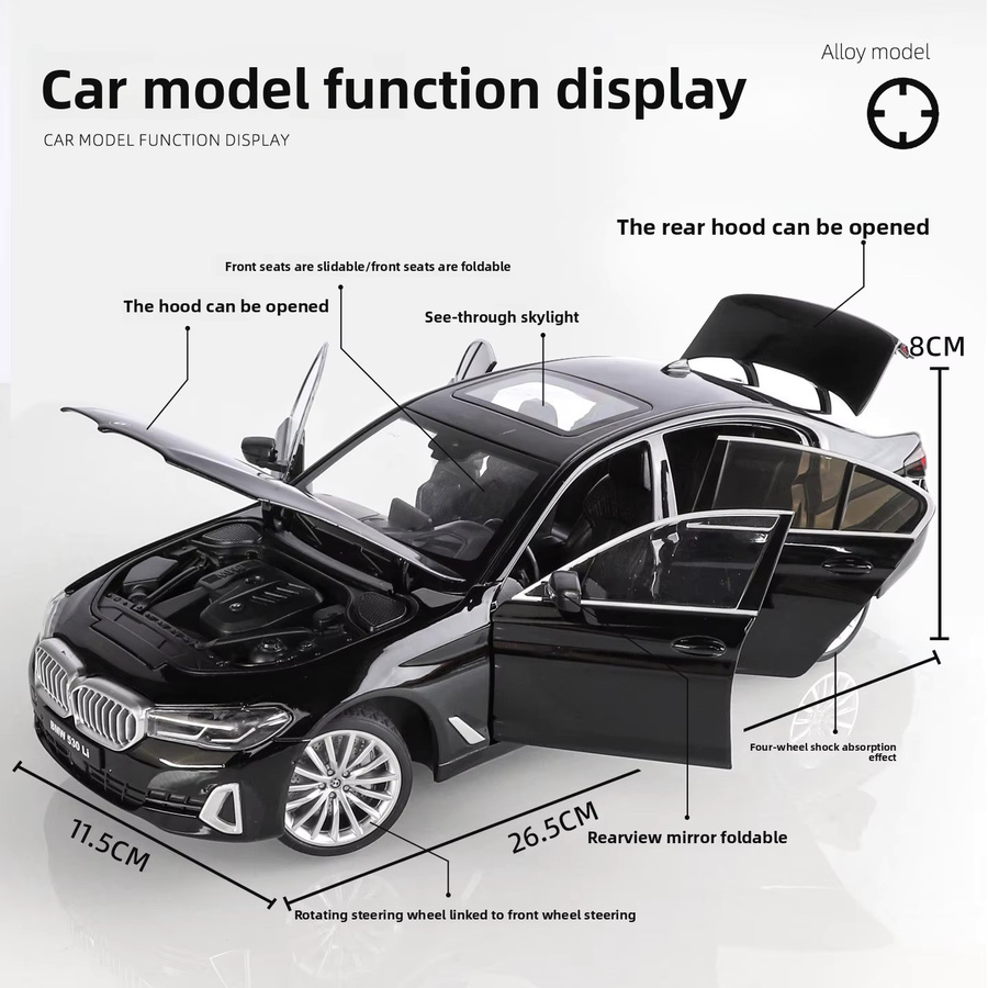 WELLY BMW 530li Legierungsautomodell, 1:18, mit Sound und Licht, ab 6 Jahren - Bild 3