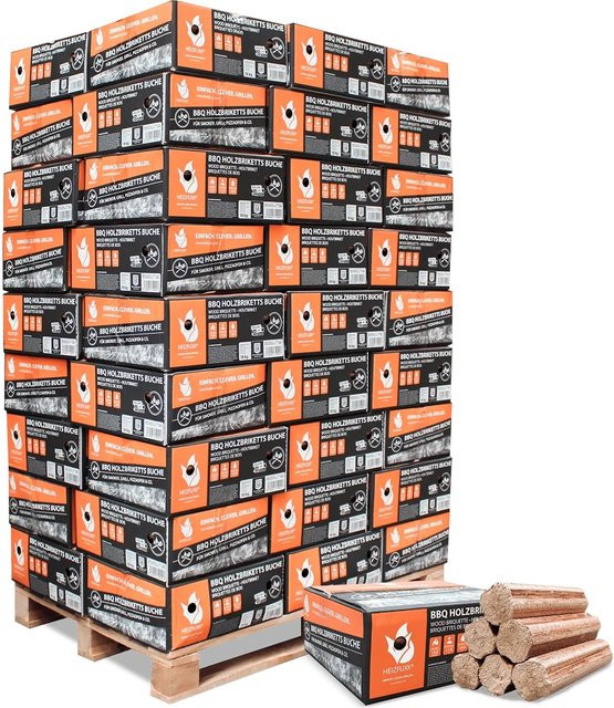 Heizfuxx Buchenholzbriketts BBQ 36 x 18 kg Gebinde - Bild 1
