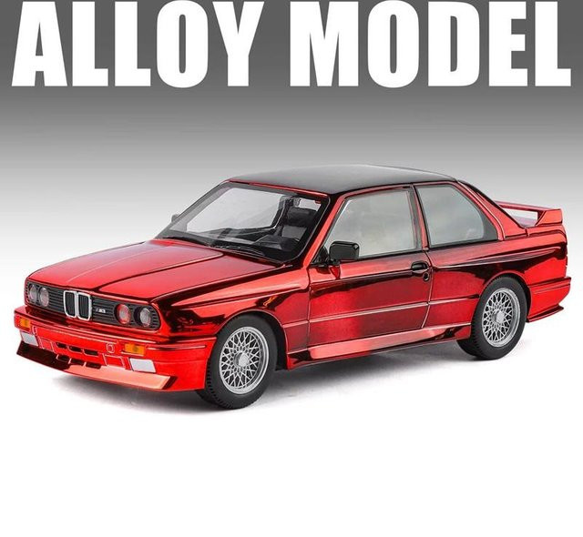 Linyi toy car 1988 M3 E30 Sportwagen Modell, 1:24, Metall, mit Licht und Ton, ab 14 Jahren - Bild 1