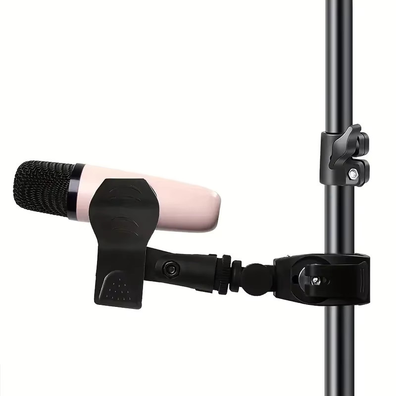 MovingMic Mikrofon-Krabbenklemmenhalterung in Schwarz für Mikrofonständer und Trommelfelge mit 5/8 Zoll bis 3/8 Zoll Gewinde für kabelgebundene und kabellose Mikrofone (2/4 Stück) - Bild 5