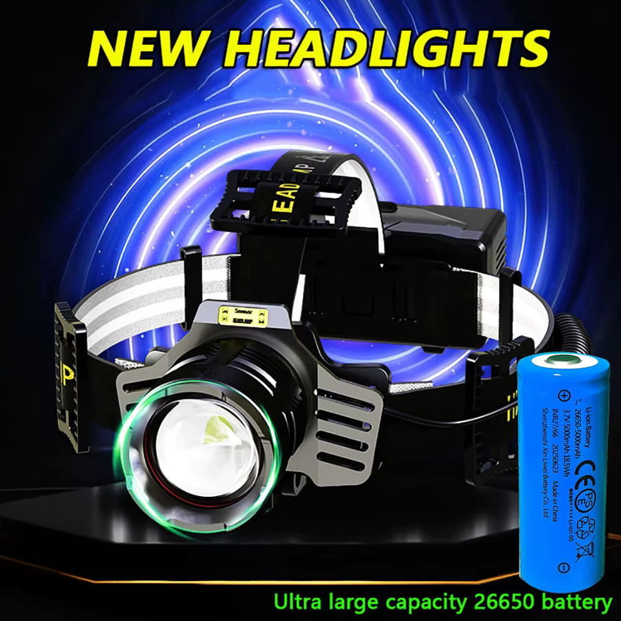 KENSUN LED-Scheinwerfer mit 60 W Leistung in Schwarz mit Teleskop-Zoom für Camping und Angeln - Bild 2