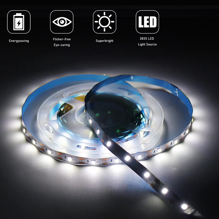 Flexible USB-LED-Lichtleiste in Warmweiß für TV-Hintergrundbeleuchtung, schneidbares und selbstklebendes SMD-LED-Band mit 5 V - Bild 2