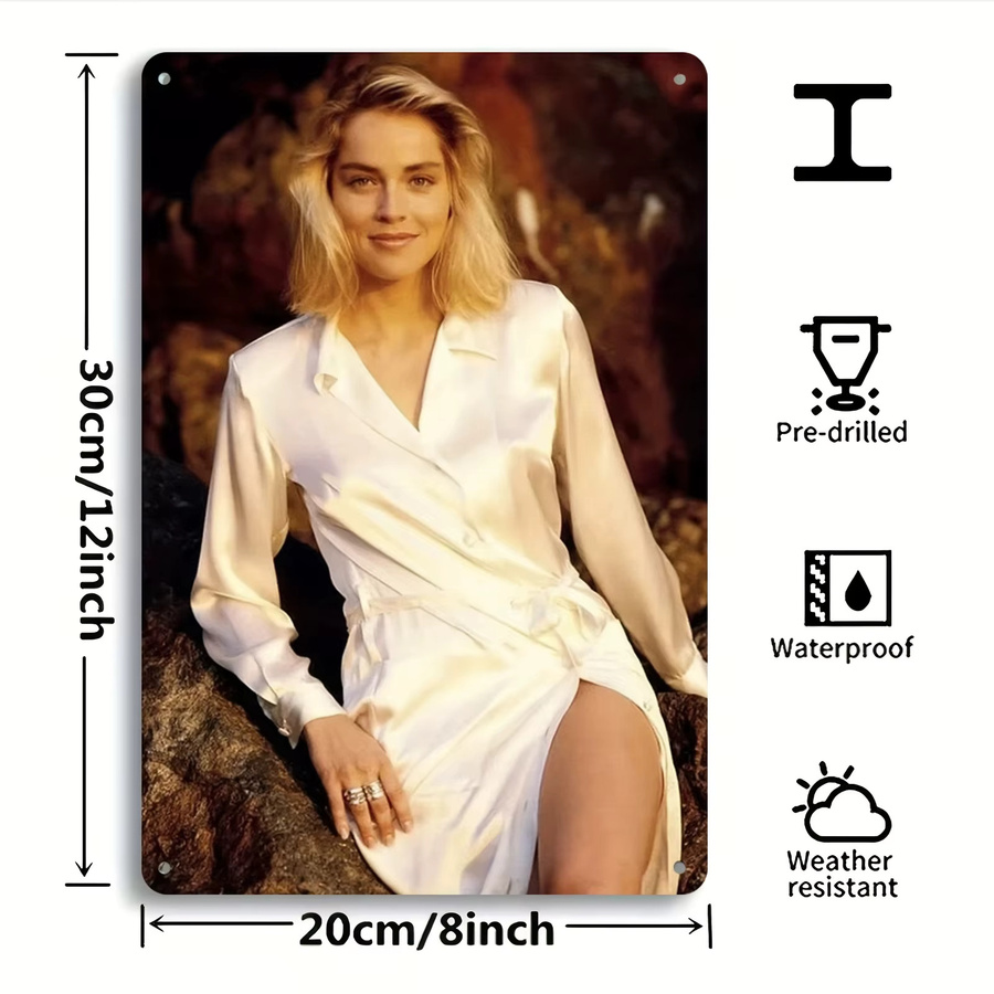 Sharon Stone Filmplakat Metall-Wandkunst CIFBUY Vintage-Dekoration, Mehrfarbig, Breite: 30,48 cm - Bild 2