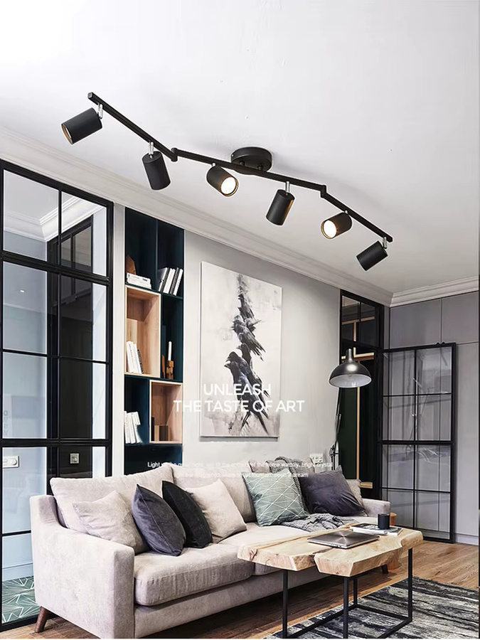 Moderne Deckenleuchte Ramalho aus Metall in Schwarz-Weiß für Wohnzimmer, Balkon und Flur - Bild 3