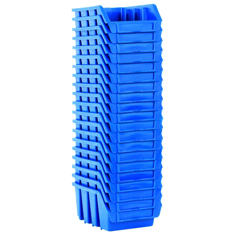 20 Stück stapelbare Aufbewahrungsboxen aus Kunststoff in Blau, abschließbare Werkzeug-Organizer Aufbewahrungskoffer für Garage und Werkstatt, B/T/H: 20,0 x 16,1 x 11,6 cm - Bild 2