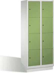 C+P Fächerschrank Classic auf Sockel mit 8 Fächern, Front Resedagrün und Korpus Lichtgrau, H x B x T: 180 x 81 x 50 cm - Bild 1
