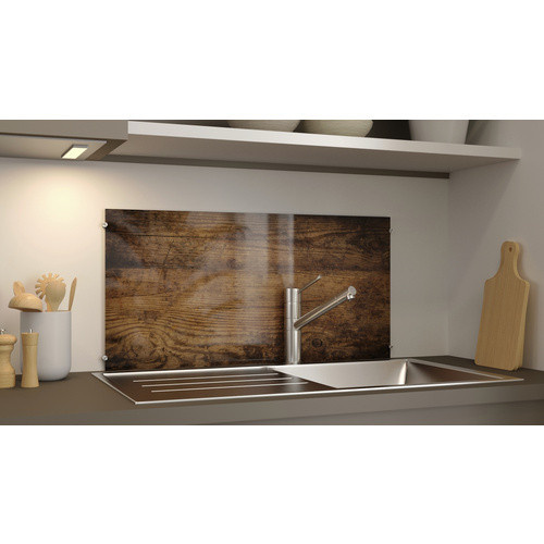 NOVADOORS Glasboard Wooden in Mehrfarbig mit abstraktem Design und glänzender Oberfläche - Bild 1