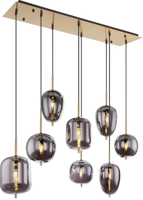 GLOBO Pendelleuchte Blacky in Messing mit Rauchglas, E14, 8 Fassungen, Breite: 34 cm, Höhe: 120 cm, Tiefe: 102,5 cm - Bild 1