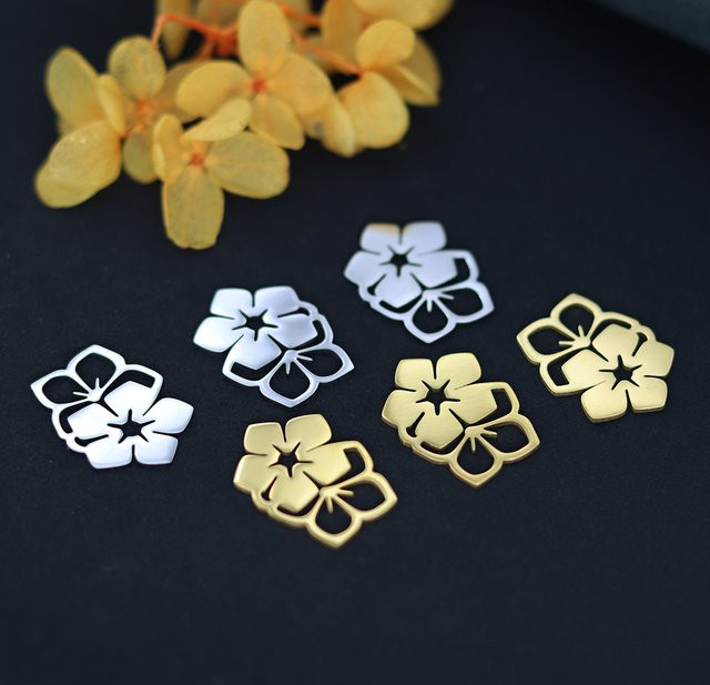 Kirschblüten Sakura Blumen Anhänger, Edelstahl, Unisex - Bild 1