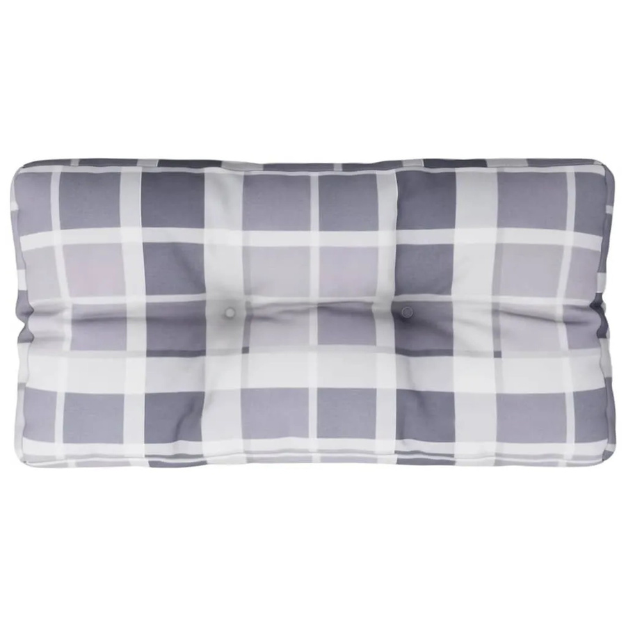vidaXL Palettenkissen Grau Kariert aus Polyester, B/T/H: 80 x 40 x 12 cm - Bild 2