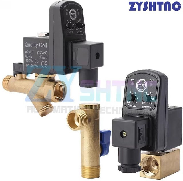 Elektronisches Luftablassventil ZYSHTNC DN15 G1/2 mit Timer für Luftkompressorfilter und Tankkühler zur automatischen Wassersteuerung - Bild 1