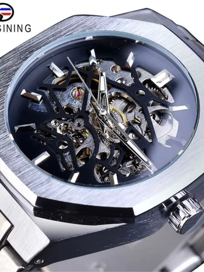 FORSINING Armbanduhr Automatik, Edelstahl, Schwarz, Herren - Bild 3