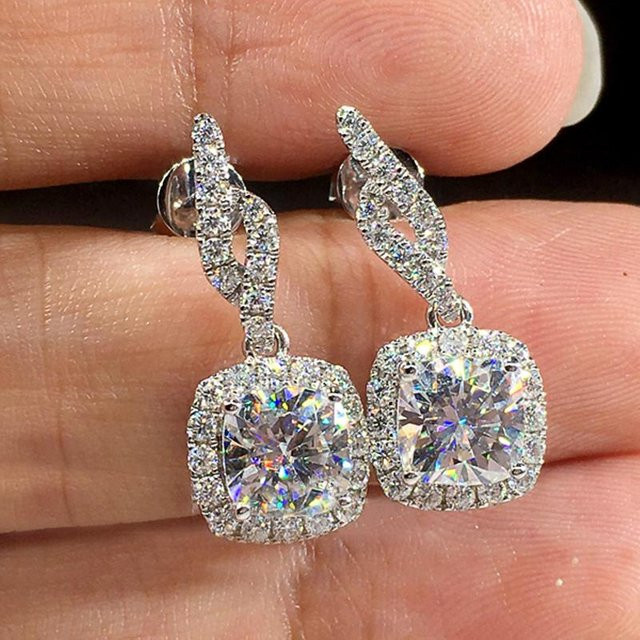 YIRAN Jewelry Ohrringe, Kupfer, Zirkonia, Silber, Damen - Bild 1