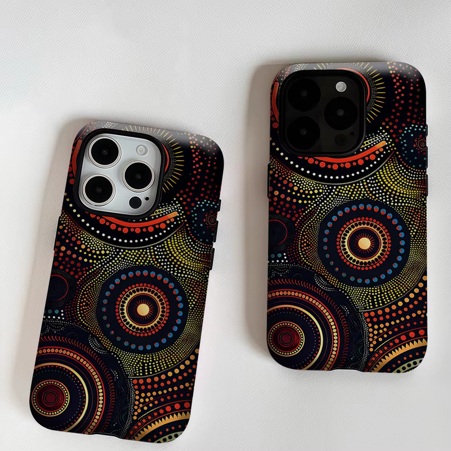 Aurea Case Matte Bumper MagSafe Schutzhülle mit Aboriginal Dot Art für iPhone 13 bis 17 Pro Max, Mehrfarbig - Bild 6