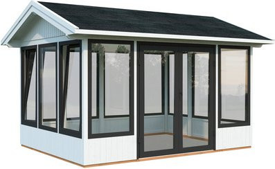 PALMAKO Pavillon Isabella aus Fichtenholz mit Satteldach in Weiss, B/T/H: 465 x 367 x 297 cm - Bild 1