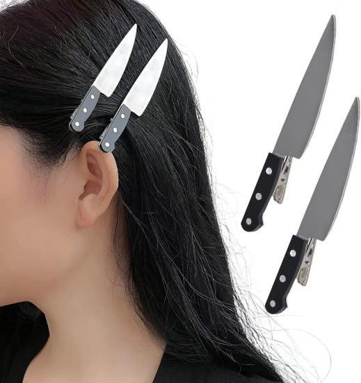 Haar Clip guannuotong, Besteck Cutter Form, schwarz, Damen - Bild 1